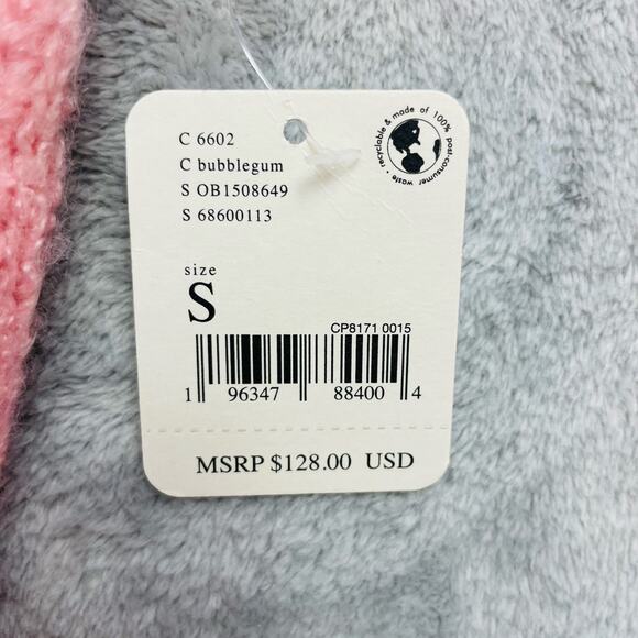 Free People Bradley Sweater Womens S Bubblegum Pink Crop Boxy Boho NWT $128 - Picture 7 of 9